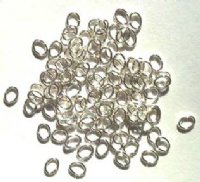 100 5x4mm Silver Plated Oval Jump Rings